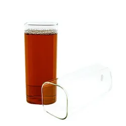 Mulex Glas 4-Teilig Quadratische Glas  Borosilikatglas 400 ml transparent