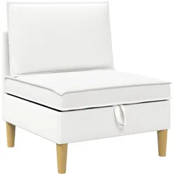 vidaXL, Sofa + Bettsofa, Modular Sofa Set mit Stauraum 6 Stk. Weiss Stoff (Modular Sofa)