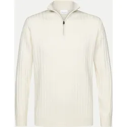 Halb-Zip Pullover Weiß XL