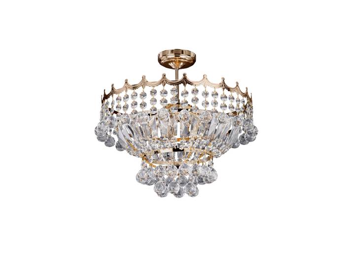 Eleganter Kronleuchter „Versailles“ Ø 42/ H 44 cm - 5 flammig Gold Searchlight