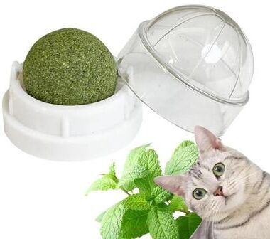 Uplift Treasures Rotatable Catnip Wall Ball Toy Teeth Cleaning Licking Snack Rotatable Catnip Wall Ball Toy Teeth Cleaning Licking Snack
