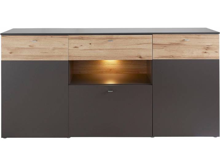 FORTE Sideboard Como, Kommode, Stauraumschrank, LED Beleuchtung, Soft Close, Stauraum