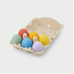 SiliSoft - 6 Farbige Sensorik-Eier – Fühl-, Zähl- & Duftspielzeug aus lebensmittelechtem Silikon