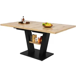 ESSTISCH Schwarzes und natürliches Holz 157/70/75 cm