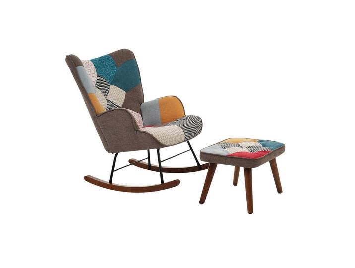 Fine Life Pro Schaukelsessel Schaukelstühle, Freizeitstühle mit Fußstütze, Wohnzimmerstühle