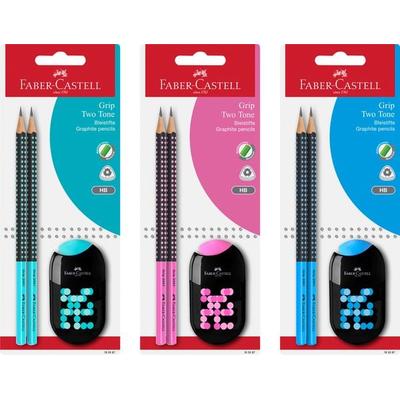 Faber-Castell Bleistift Grip 2001 Two Tone HB 2er Set mit Spitzer