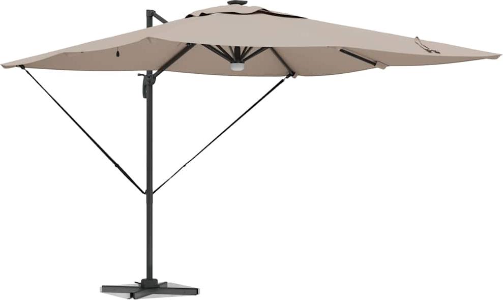 Roma Parasol Taupe 286 x 284 x 270 cm Aluminium und Polyester