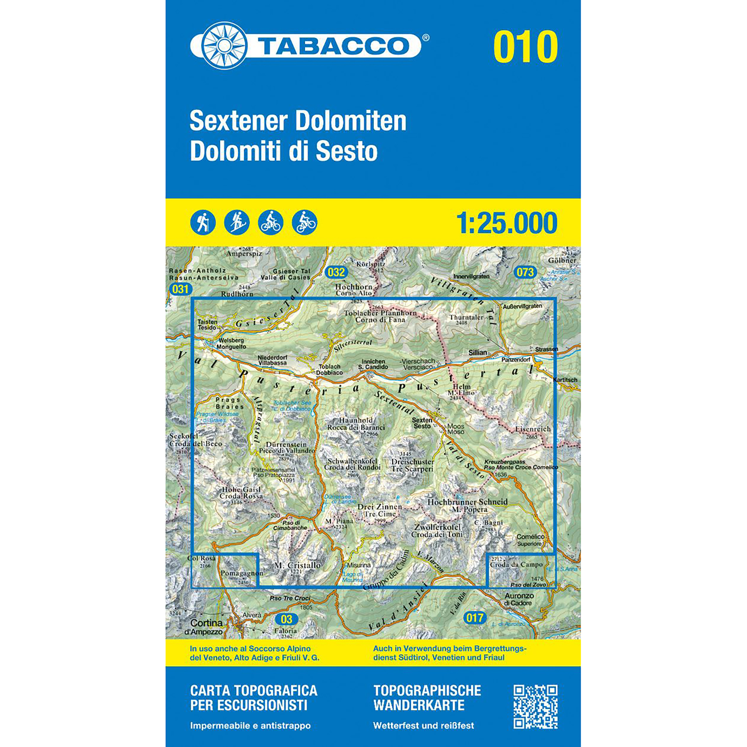 Tabacco Sextener Dolomiten 010 Wanderkarte Topografische Karten