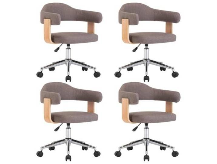 Coespram Drehbarer Esszimmerstuhl 4er Set Taupe Höhenverstellbar Stoff Ergonomische Schreibtischstühle mit Rollen für Wohnzimmer und Büro. Ergänzt moderne Tische durch flexiblen Sitzkomfort.