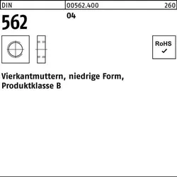 Vierkantmutter DIN 562 niedrige FormM2 Automatenstahl 100 Stück