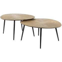 COUCHTISCH TIBALI 2ER SET Bronze Metall