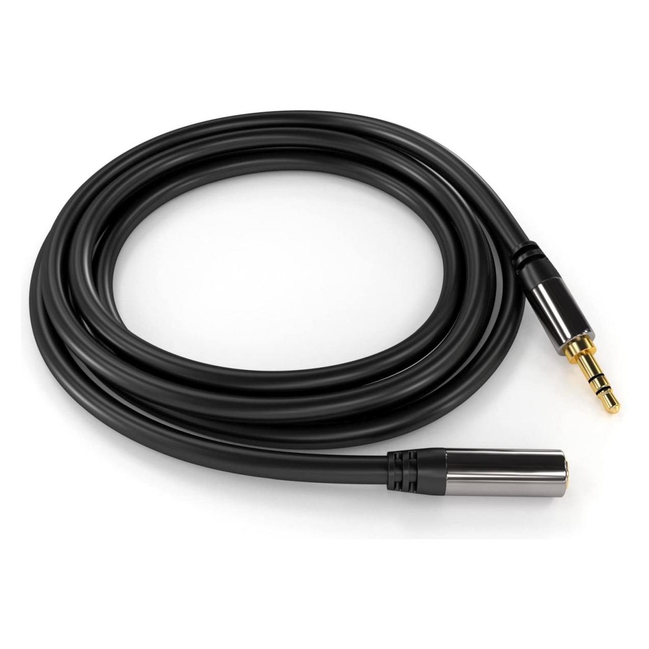 PremiumCord HQ stínÄ>ný prodlužovací kabel Jack - Jack M/F (3 m, AUX Kabel) (KJQMF3)