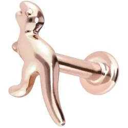 14 Karat Gold Labret mit Innengewinde DINOSAURIER