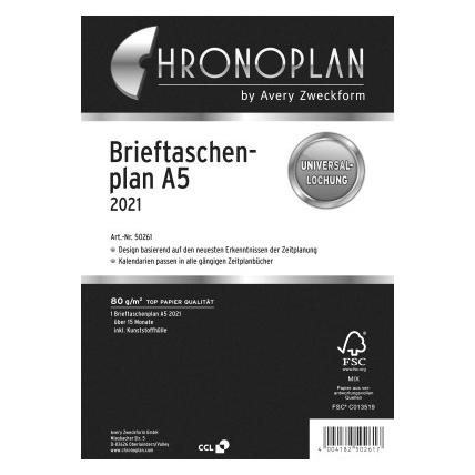 Chronoplan CHRONOPLA Brieftaschenplaner 2021 50261Z.21 15 Monate, 6M/1S (A5, 1 Monat / 1 Seite) (50261)