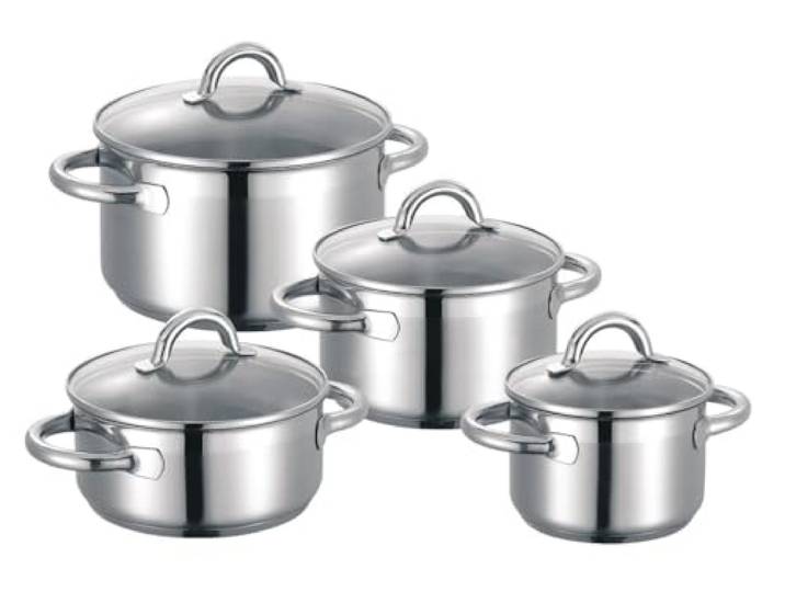 Schulte-Ufer Set1034 Nimm-4-Topfset, 4 teilig, Edelstahl, Edelstahloptik