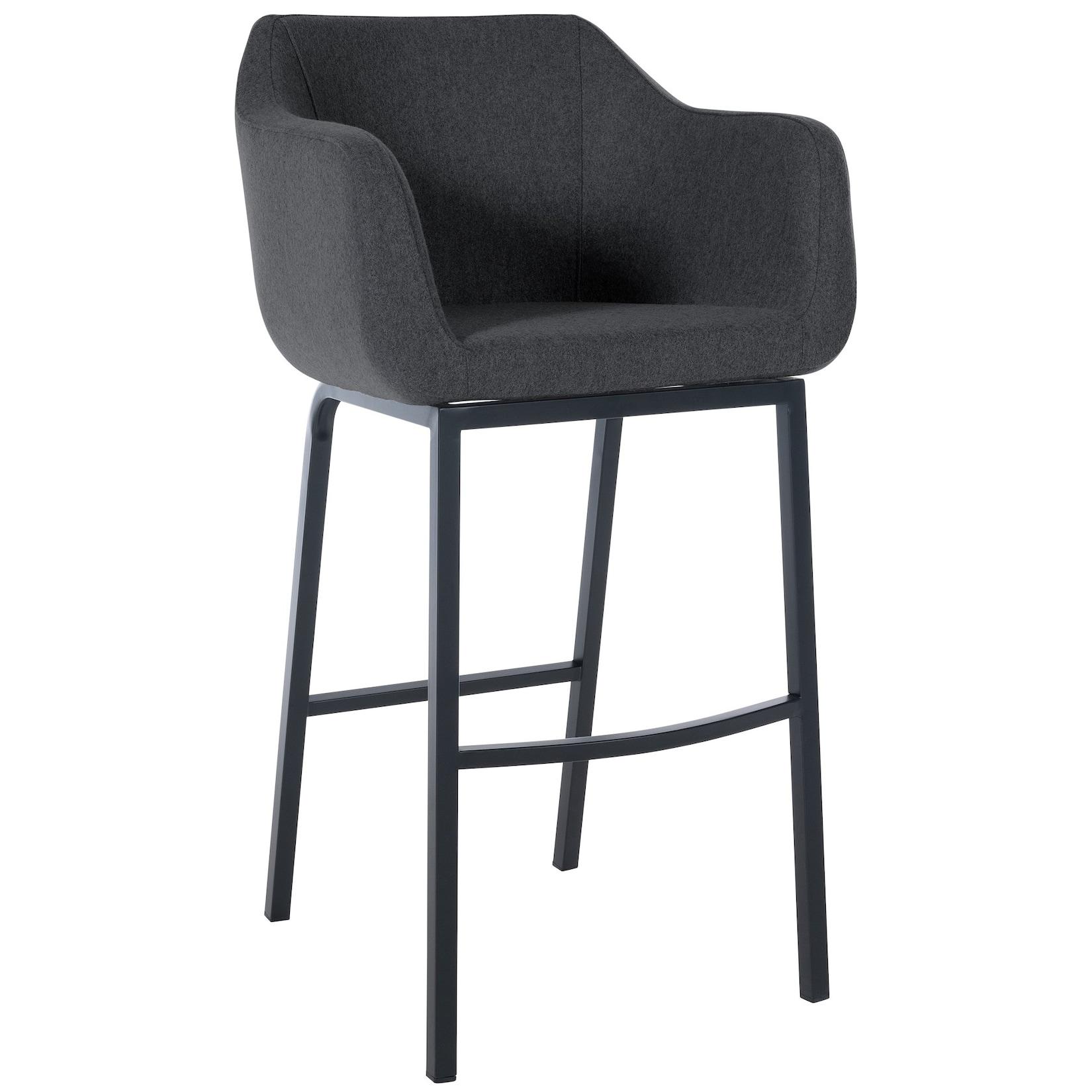 CLP Barhocker Monea B Filz Farbe: grau, Gestell Farbe: schwarz