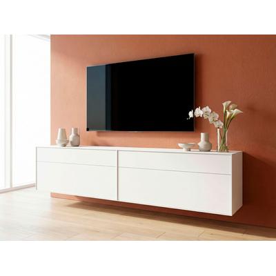 Lowboard "Essentials, TV-Board, TV-Kommode, TV-Schrank, TV-Möbel", weiß, B:222cm H:55cm T:42cm, Holzwerkstoff, MDF, LEGER HOME BY LENA GERCKE, Sideboards, Lowboard, Breite: 222 cm, UV lackiert, Push-to-open-Funktion