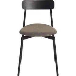 Fromme Wood Stuhl schwarz mit gepolstertem Sitz, beige