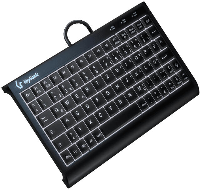 KeySonic KSK-3011ELC kabelgebundene Super-Mini Tastatur - QWERTZ DE - schwarz 60964