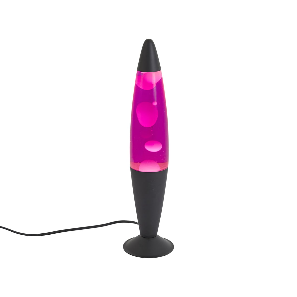 Qazqa Molten Lava tafellamp met LED en roze wax in zwart glas