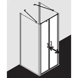 Kermi Liga Pendeltür in Nische LIPTD105201AK 105x200cm, silber mattglanz, ESG klar, auf Duschwanne
