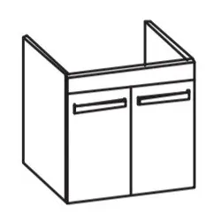 Artiqua 411 Waschtischunterschrank für 2nd Floor 049160, Weiß Glanz, 411-WU2T-D01-7050-68 411-WU2T-D01-7050-68