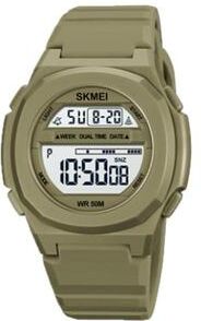 Everyday Crate SKMEI 1821 Digital Sports Watch Waterproof Silicone Strap LED Electronic Watch khaki