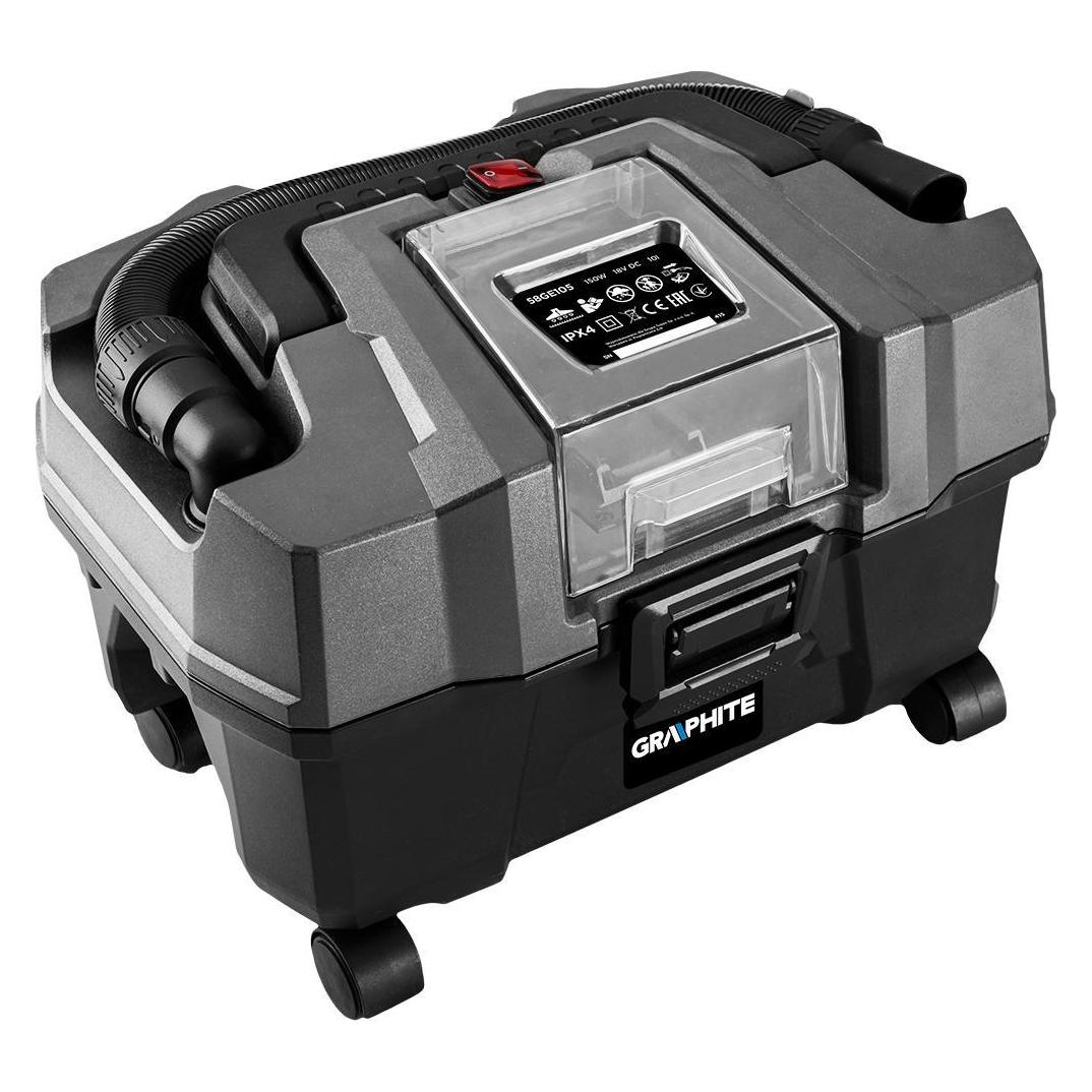 Graphite Werkstattstaubsauger Energy + 18V, Li-Ion, 10 L, ohne Akku (Nass-Trockensauger) (TOP-58GE105)