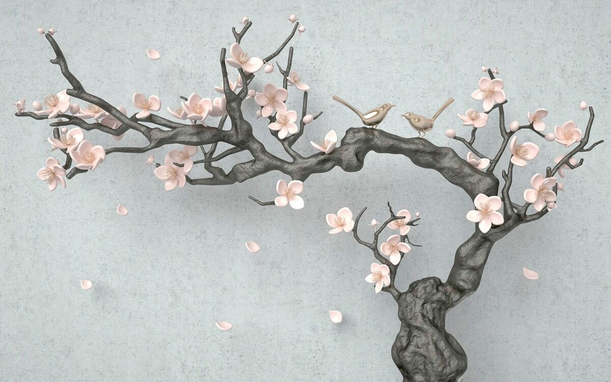 Papermoon "Blumen Ast" bunt B/L: 1,5m x 1,11m, Bahnen: 7 Stk.
