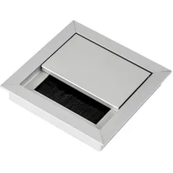 TecLines, Kabelschutz + Kabelführung, TKD005 Kabeldurchführung 100x100mm, silber/schwarz (Kabeldurchlass)