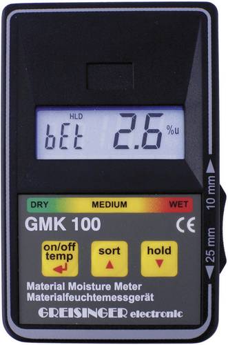 Greisinger GMK 100 Materialfeuchtemessgerät Messbereich Baufeuchtigkeit (Bereich) 0 bis 8% vol Messbereich Holzfeuchtigkeit