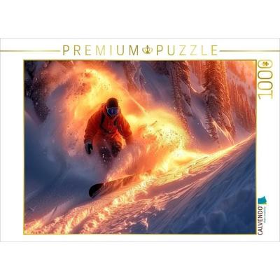 CALVENDO Puzzle Snowboarden, ein Wintertraum | 1000 Teile Lege-Größe 64x48cm Foto-Puzzle für glückliche Stunden