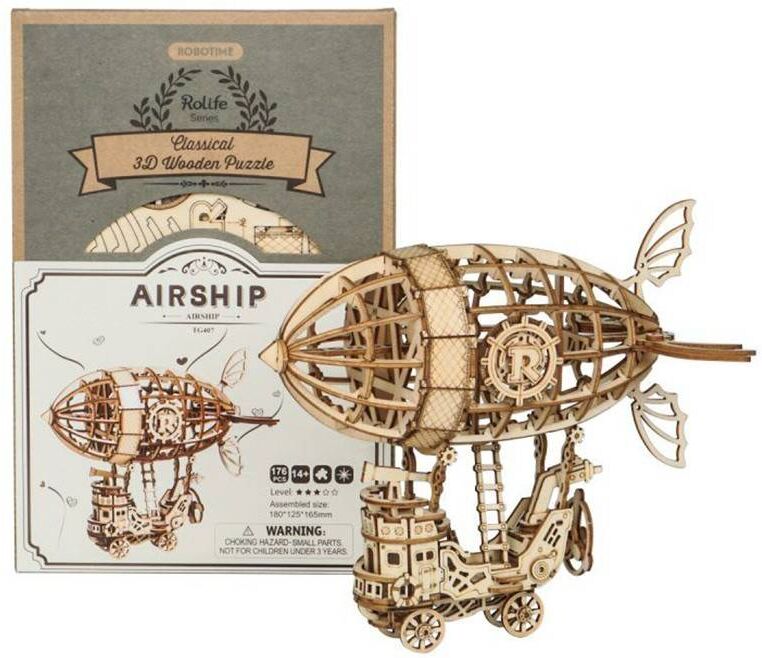 Ballon Dirigeable - Puzzle 3D Mécanique en bois Rolife