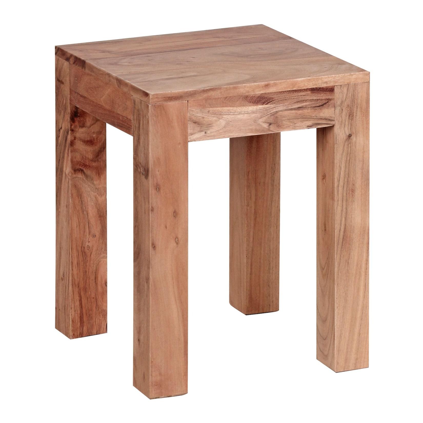 KADIMA DESIGN Massivholz-Tisch NAKO: Handgefertigt, 45x40x45 cm, Sheeshamholz, 50kg Belastbarkeit