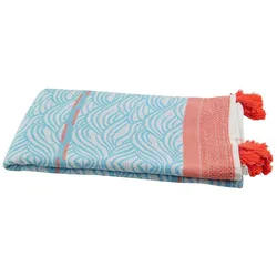 my Hamam Hamamtuch für Strand und Wellness mit Allover-Muster türkis rot