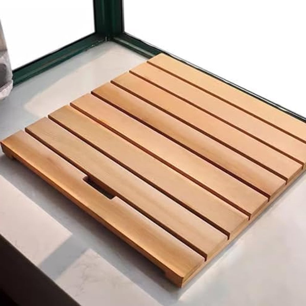 Bamboe Badmat met Eendenbordontwerp - Antislip Douchemat voor Badkamer en Keuken - Waterafstotend Natuurlijk Hout