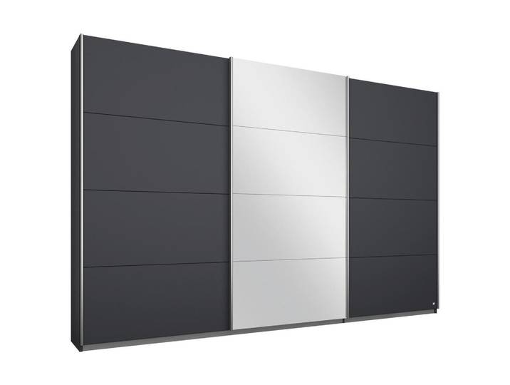 Luca Bessoni Schwebetürenschrank, Grau, 3 Fächer, 271x210x62 cm, Made in Germany, Blauer Engel, BQ - Bündnis für Qualität, Schlafzimmer, Kleiderschränke, Kleiderschränke 3-türig