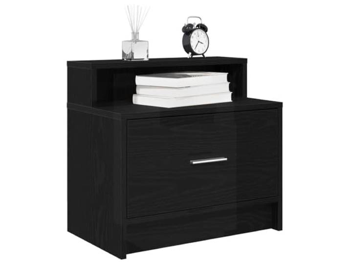 HEFZGDB Nachttische mit Schublade 2 Stück Schwarz Eichen-Optik 51x31x47cm Stauraum Kommode Holzwerkstoff Langlebig Schlafzimmer Möbel