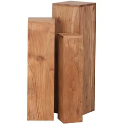 WOHNLING WL1.567 Beistelltisch (3er Set) Massiv-Holz Akazie 24 cm x 24 cm x 85 cm