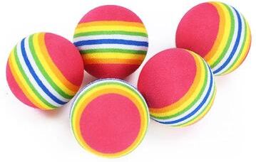 Inspired Living Rainbow EVA Interactive Cat Toy Ball 5pcs