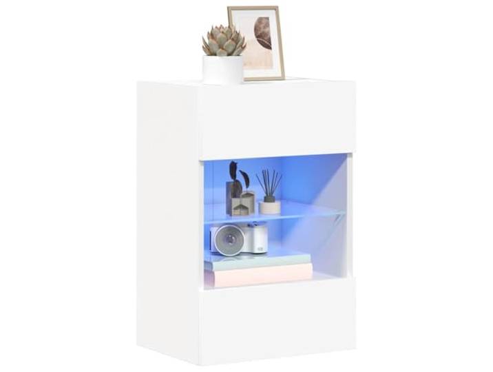 vidaXL Wandschränke mit LED-Leuchten für TV 2 STK. Weiß 40x30x60,5 cm