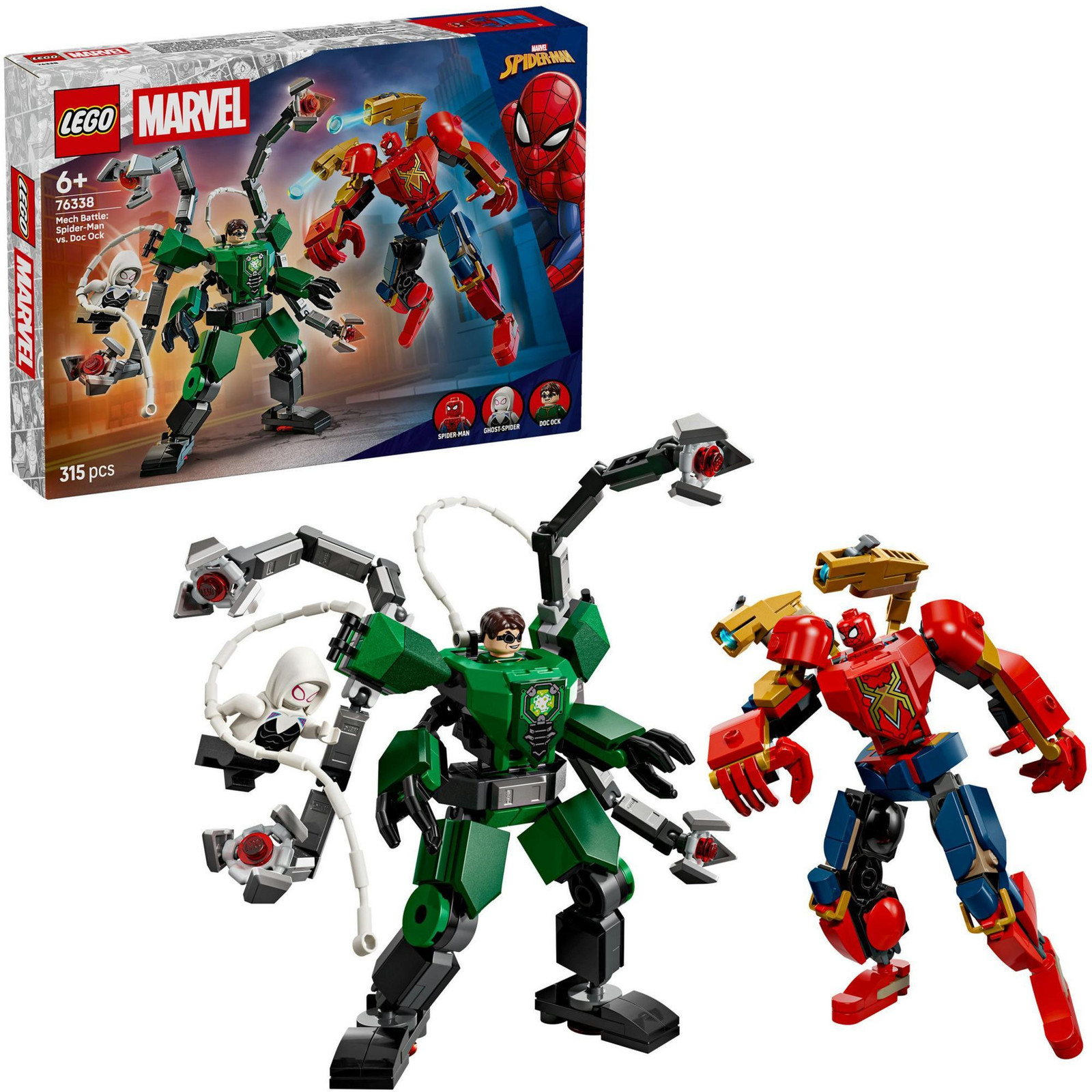 LEGO Marvel Slag der Robots: Spider-Man vs Doc Ock 76338