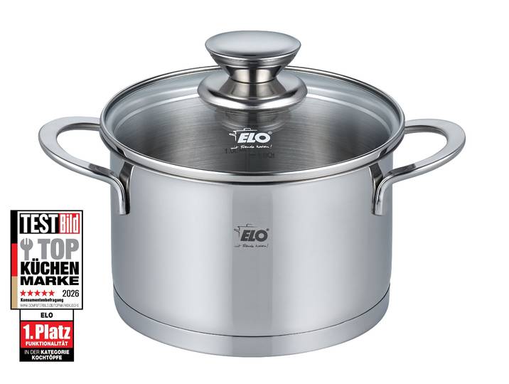 Fleischtopf ELO Galant , silber (silberfarben), Ø:14cm, Töpfe, Fleischtopf, integriertes Öl- Dosier-System, Induktion