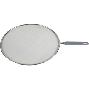 Axentia Spritzschutzdeckel 126078, silber, aus rostfreiem Edelstahl, mit Griff, Ø 32 cm