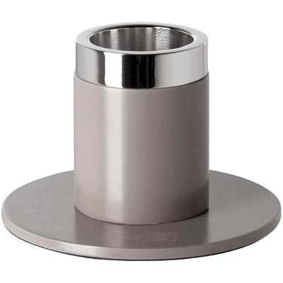 Kerzenleuchter FINK "ENNO", braun (hellbraun), B:8cm H:5cm T:8cm Ø:8cm, Metall, Kerzenhalter