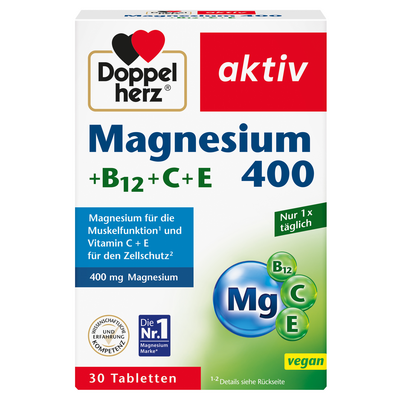 Queisser Pharma GmbH & Co. KG DOPPELHERZ Magnesium 400+B12+C+E Tabletten 45.9 g 11100302