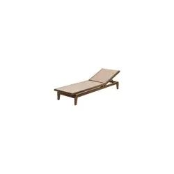 Alexander Rose Bolney Roll-Liege mit Outdoorgewebe natur, verstellbar