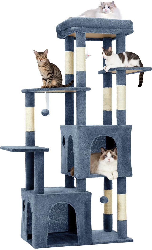 17 Stories 156 cm H Cat Tree / Condo Blue 156cm H X 72cm W X 45cm D