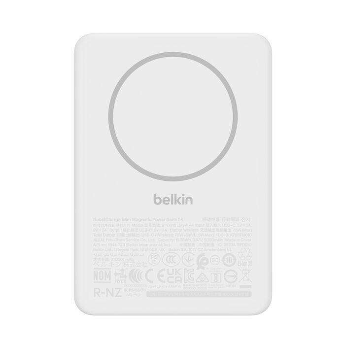 Belkin BoostCharge Schlanke magnetische Powerbank 5K weiß BPD010hqWH
