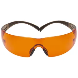 3M SecureFit 400 Schutzbrille, schwarz/braune Bügel, Scotchgard Anti-Fog-/Antikratz-Beschichtung (K&N), orange Scheibe, SF406SGAF-BLA-EU